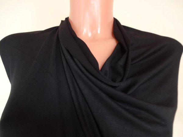 Elastischer Viskose Jersey Stoff in schwarz 1,70m breit