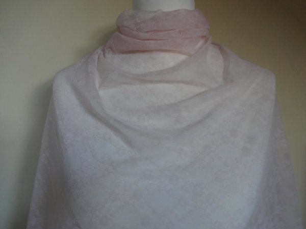 Stoff elastischer stretch Tüll,Mesh,Spitze in zarte rosa mit Blümchen 1,20m breit
