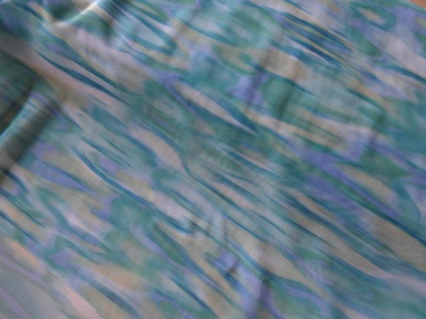 Stoff bi elastischerweicher stretch Tüll,Mesh,Powernet gemustert Meeresfarben,blau,grün 1,60m breit
